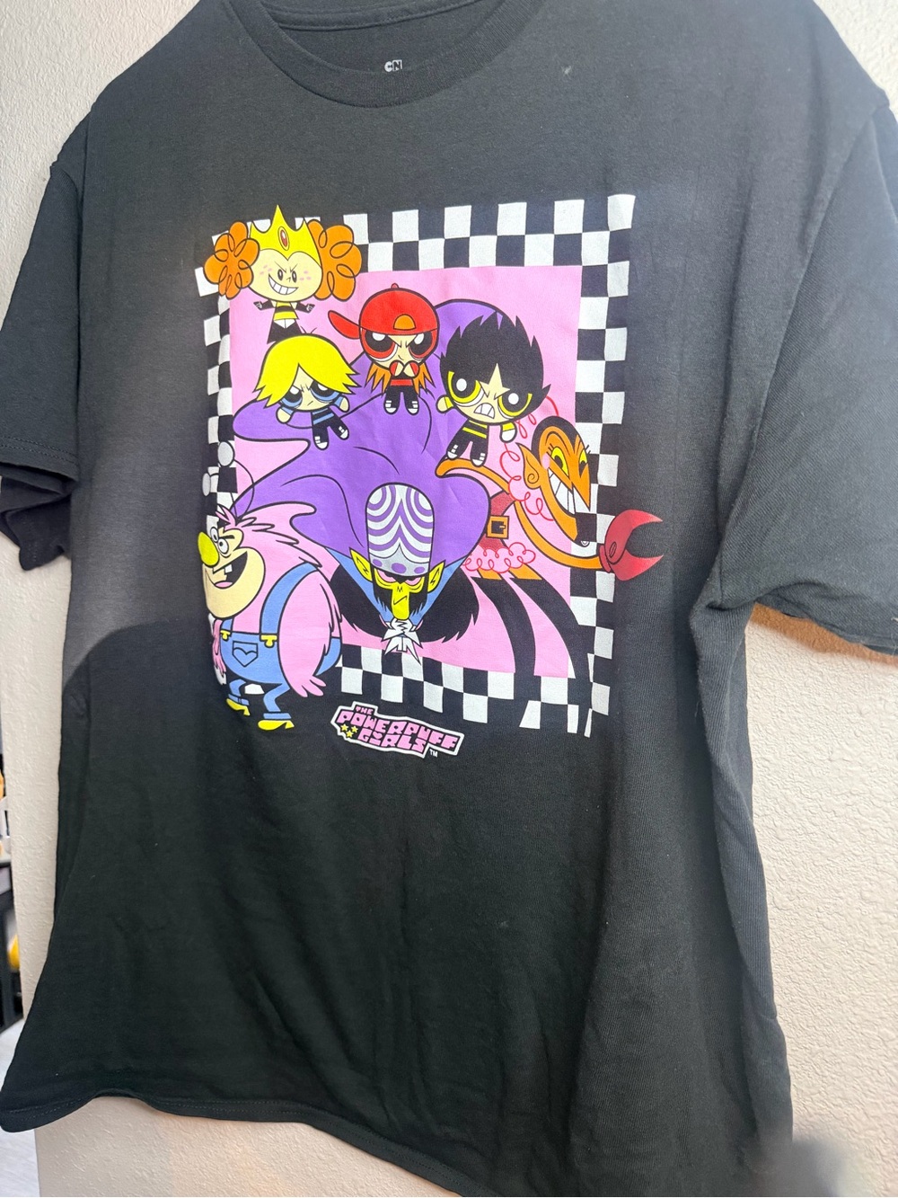 Cartoon Network Black Tee with Pink & Purple Powerpuff Girls Art - Picture 3 of 5